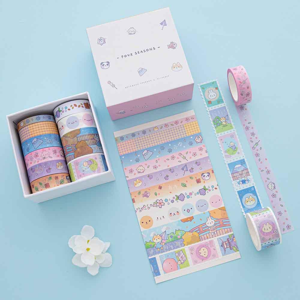 Tsuki ‘Four Seasons' Washi Tape Set ☾ @milkkoyo x NotebookTherapy