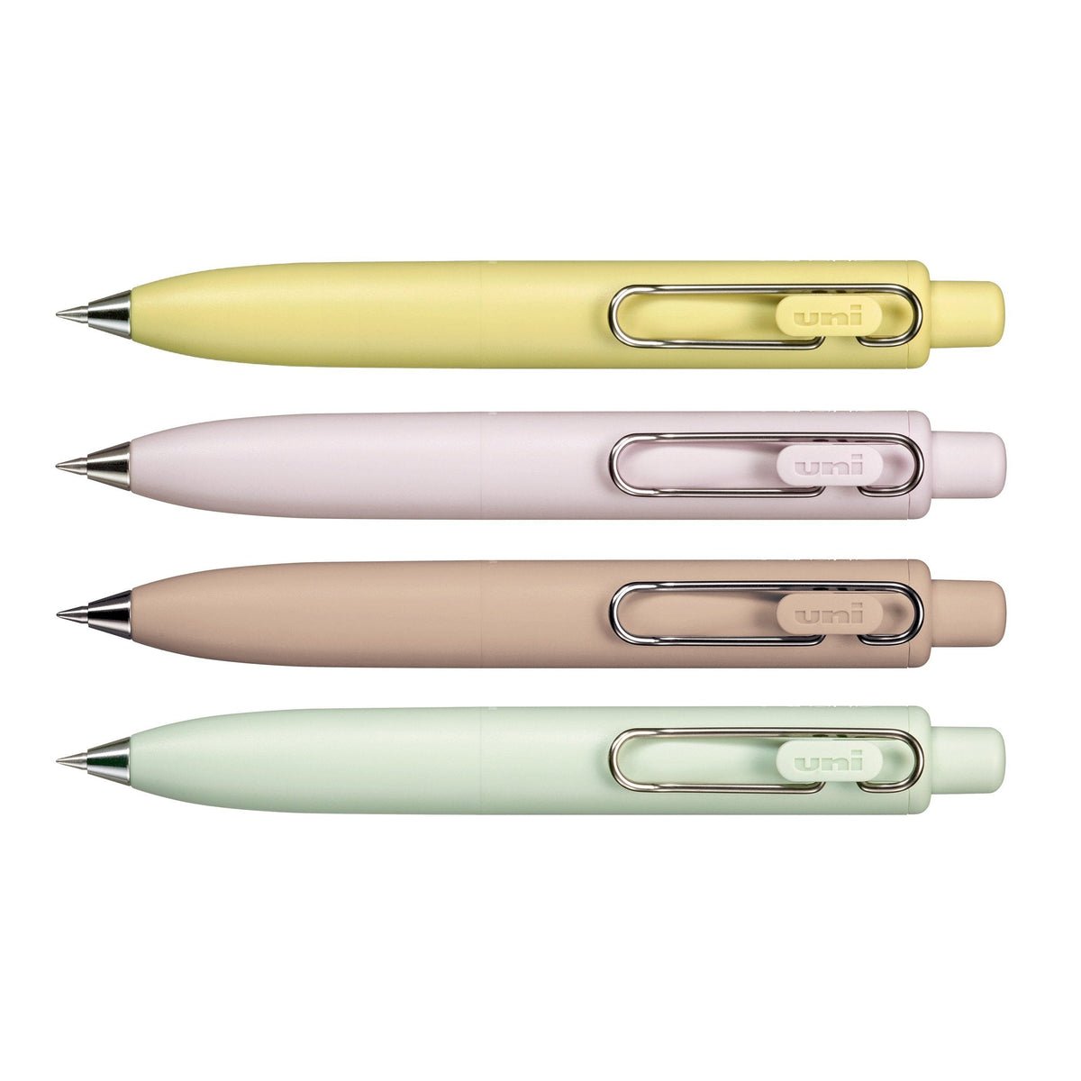 uniball™ One P Retractable Gel Pens, Banana, Peach, Mint and Coffee Colors with Exclusive Tin