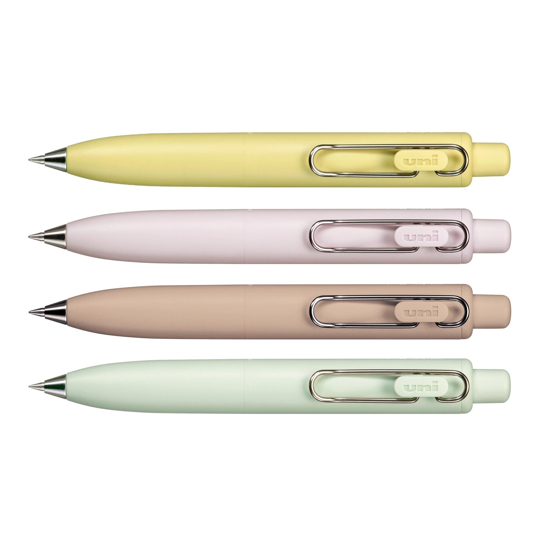uniball™ One P Retractable Gel Pens, Banana, Peach, Mint and Coffee Colors with Exclusive Tin