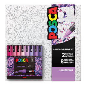 uni® POSCA® Paint-By-Number Canvas Kit,  including 5M Markers