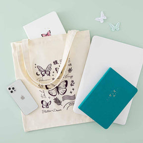 Tsuki ‘Flutter + Dream’ Tote Bag by Notebook Therapy x Pelinkan ☾