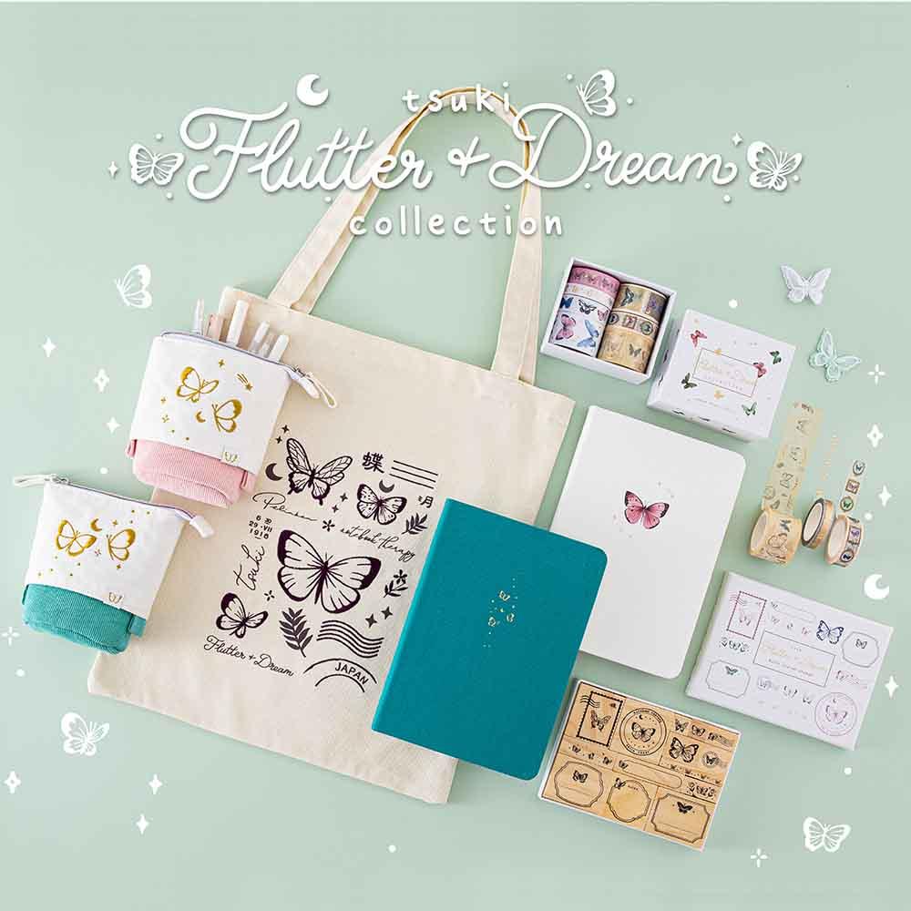 Tsuki ‘Flutter + Dream’ Pop-Up Pencil Case by Notebook Therapy x Pelinkan ☾