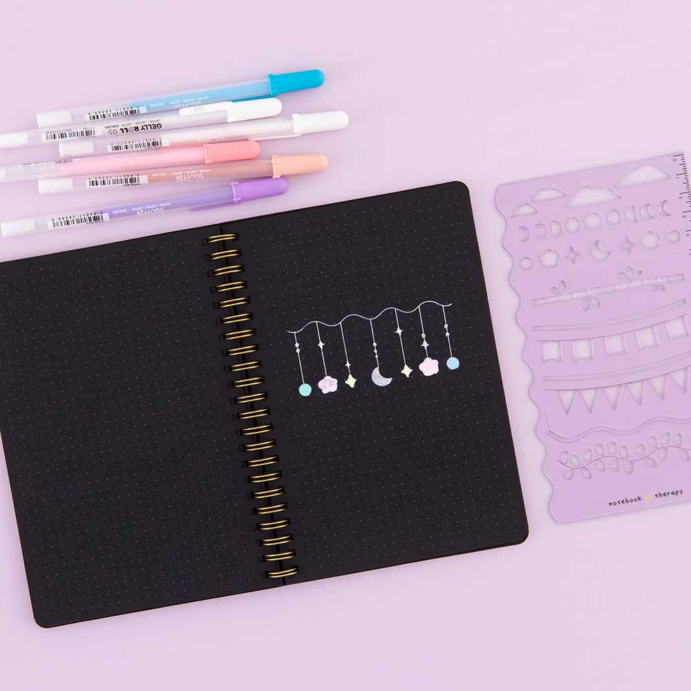Tsuki Black Paper Ringbound Bullet Journal ☾