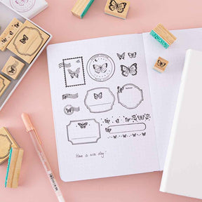 Tsuki ‘Flutter + Dream’ Bullet Journal Stamp Set by Notebook Therapy x Pelinkan ☾