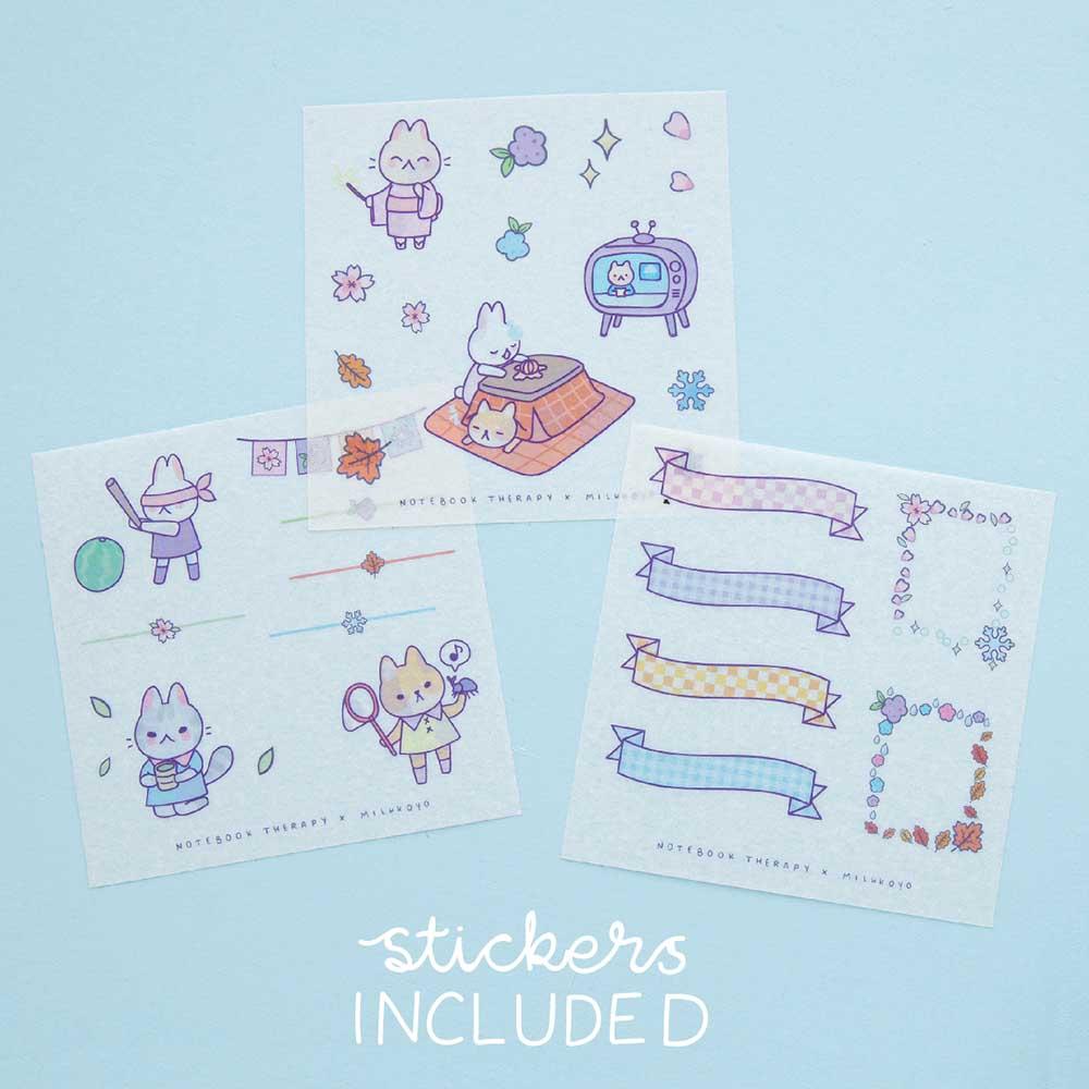 Tsuki ‘Four Seasons' Washi Tape Set ☾ @milkkoyo x NotebookTherapy