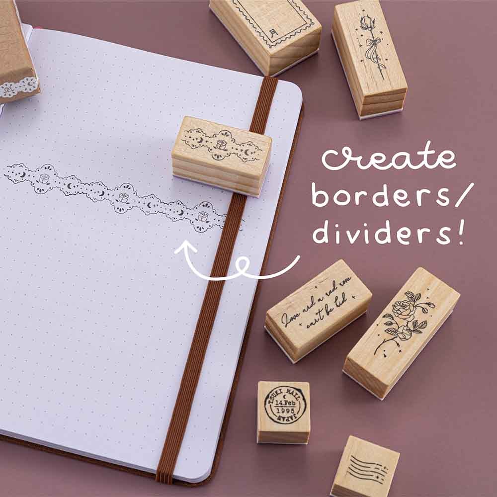 Tsuki ‘Vintage Rose’ Bullet Journal Stamp Set ☾