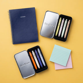 uniball™ One P Retractable Gel Pens, Mandarin Orange, Yogurt, Grape, and Soda Colors with Exclusive Tin