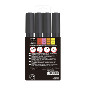 uni® POSCA® PC-5M, Neon Water-Based Paint Markers (4 Pack)