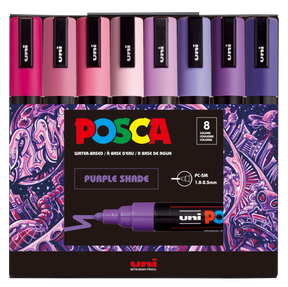 uni® POSCA® PC-5M, Purple Shade Water-Based Paint Markers (8 Pack)