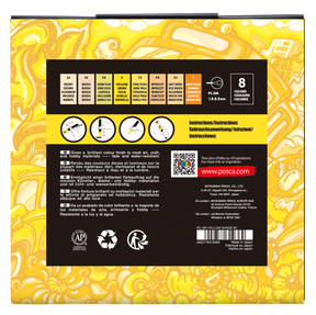 uni® POSCA® PC-5M, Yellow Shade Water-Based Paint Markers (8 Pack)