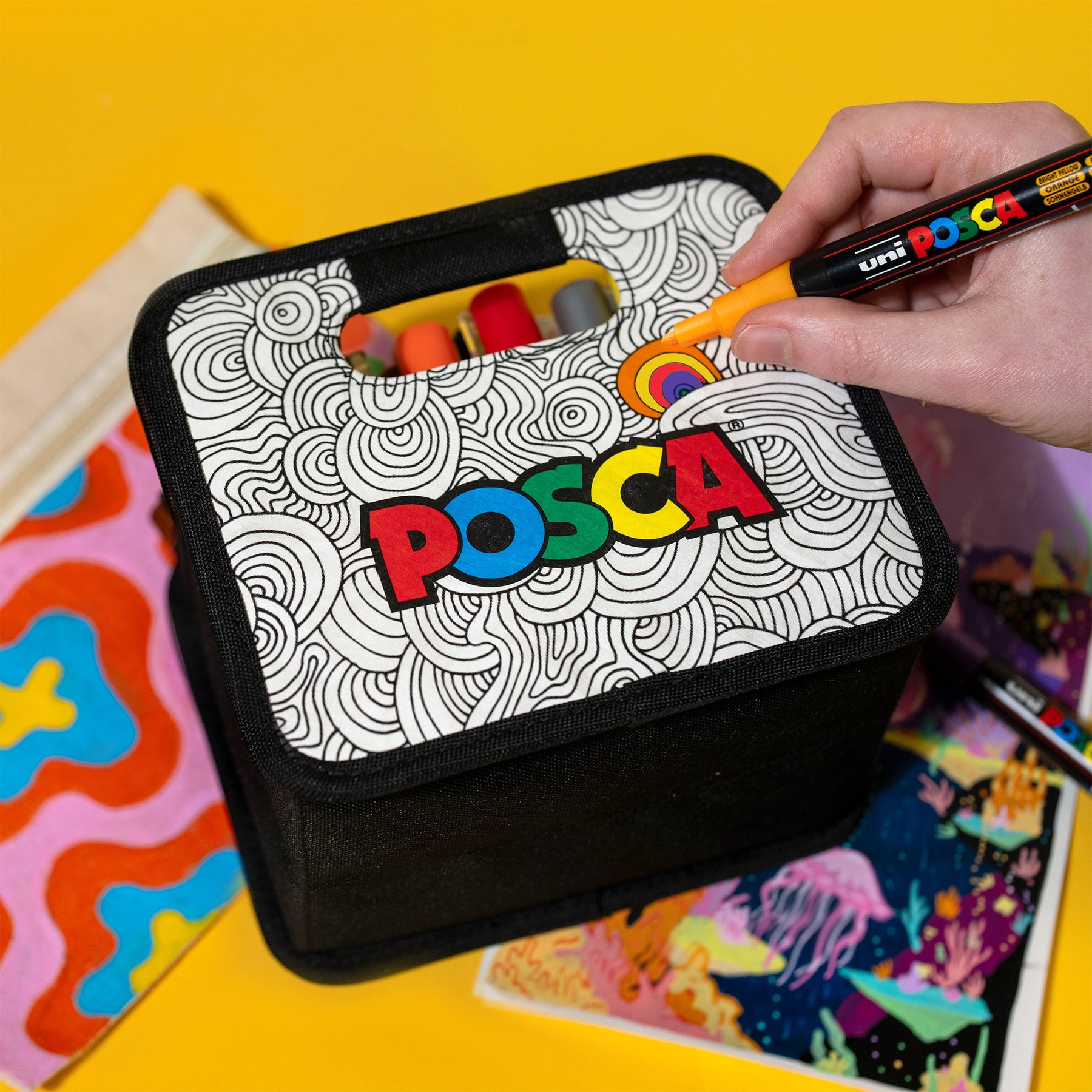 uni® POSCA® 1M & 3M, 40 Count, Paint-it-Yourself Exclusive Special Edition Caddy