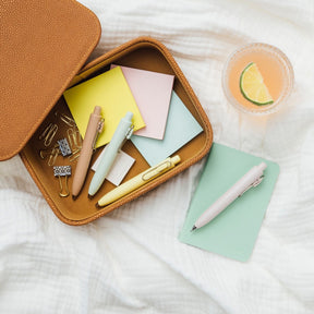 uniball™ One P Retractable Gel Pens, Peach, Banana, Coffee, and Mint Colors