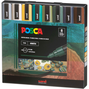 uni® POSCA® PC-5M, Earthtone Water-Based Paint Markers (8 Pack)