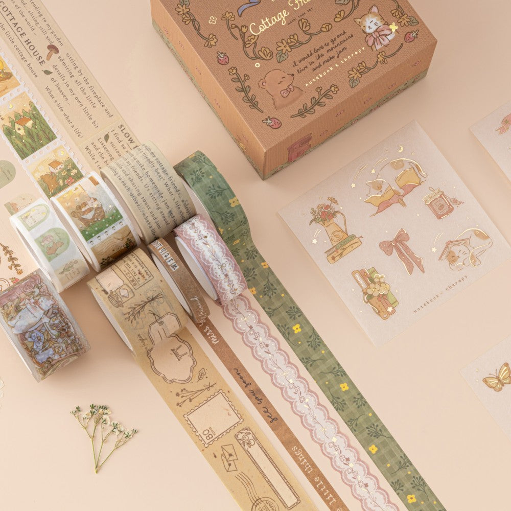 Tsuki ‘Cottage Friends’ Washi Tape Set ☾