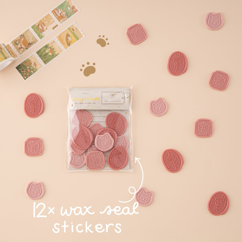 Tsuki ‘Cottage Friends’ Wax Seal Sticker Set ☾