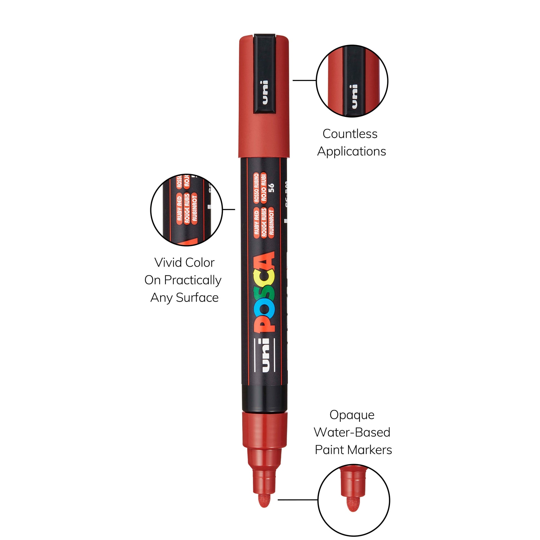 uni® POSCA® PC-5M, Warm Tones Water-Based Paint Markers (8 Pack)