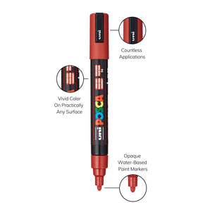 uni® POSCA® PC-5M, Warm Tones Water-Based Paint Markers (8 Pack)