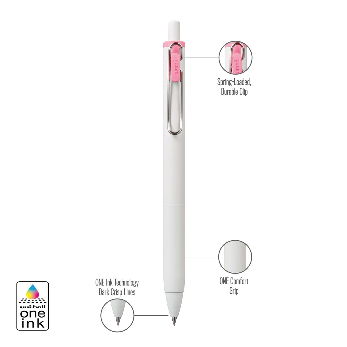 uniball™ ONE, Gel Pen, White Barrel