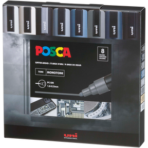 uni® POSCA® PC-5M, Monotone Water-Based Paint Markers (8 Pack)