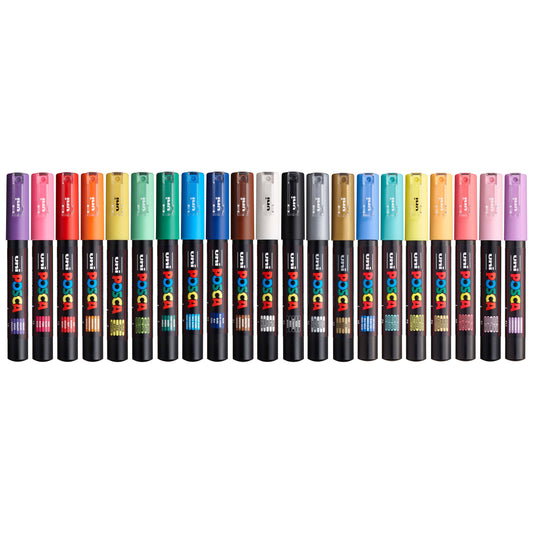 uni® POSCA® PC-1M, Water-Based Paint Markers (21 Pack)