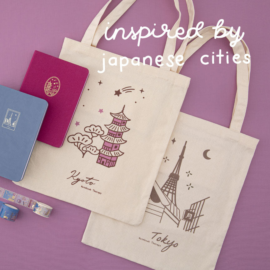 Tsuki ‘Sights of Japan’ Tokyo + Kyoto Tote Bags ☾