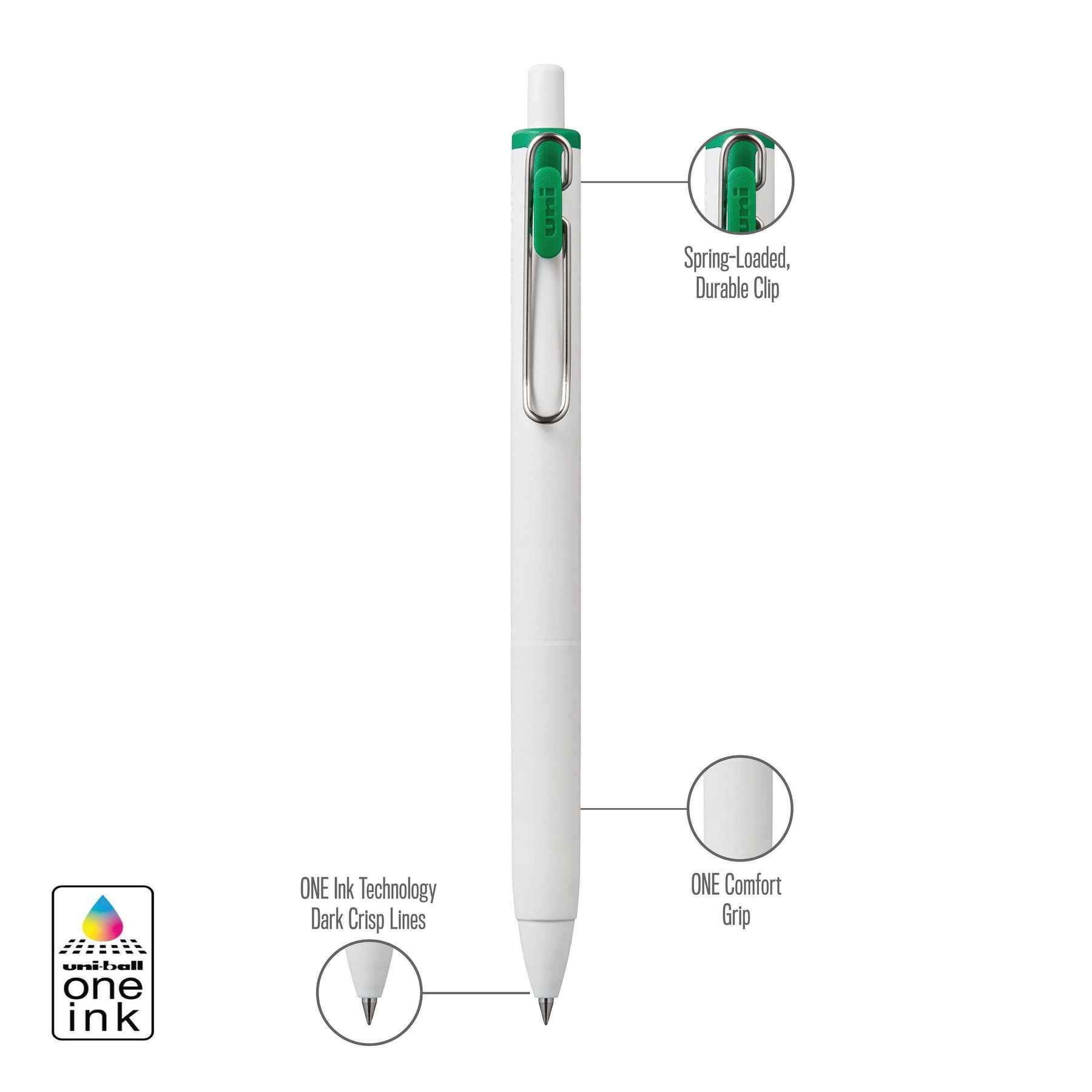 uniball™ ONE, Gel Pen, White Barrel