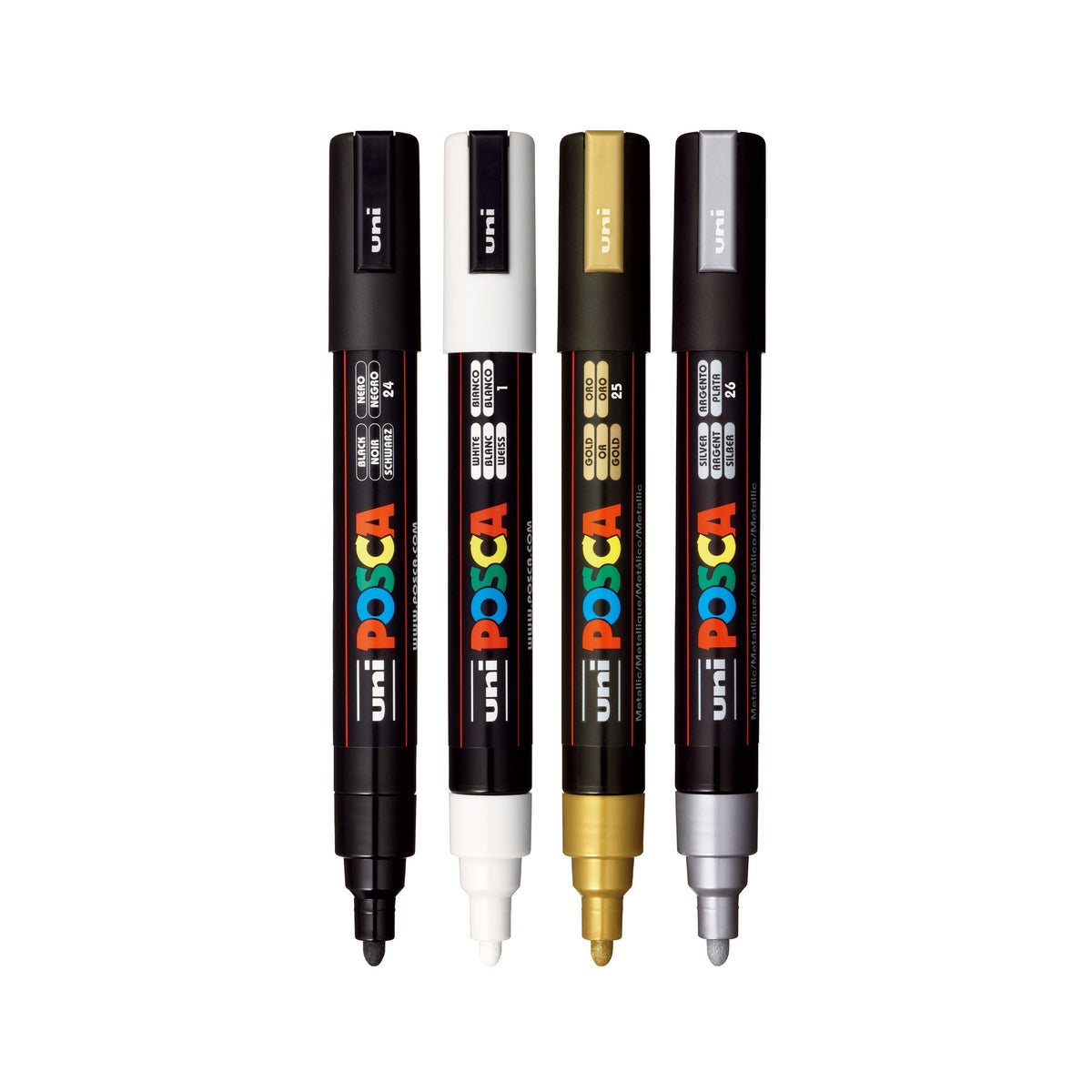 uni® POSCA® PC-5M, Water-Based Paint Markers (4 Pack)