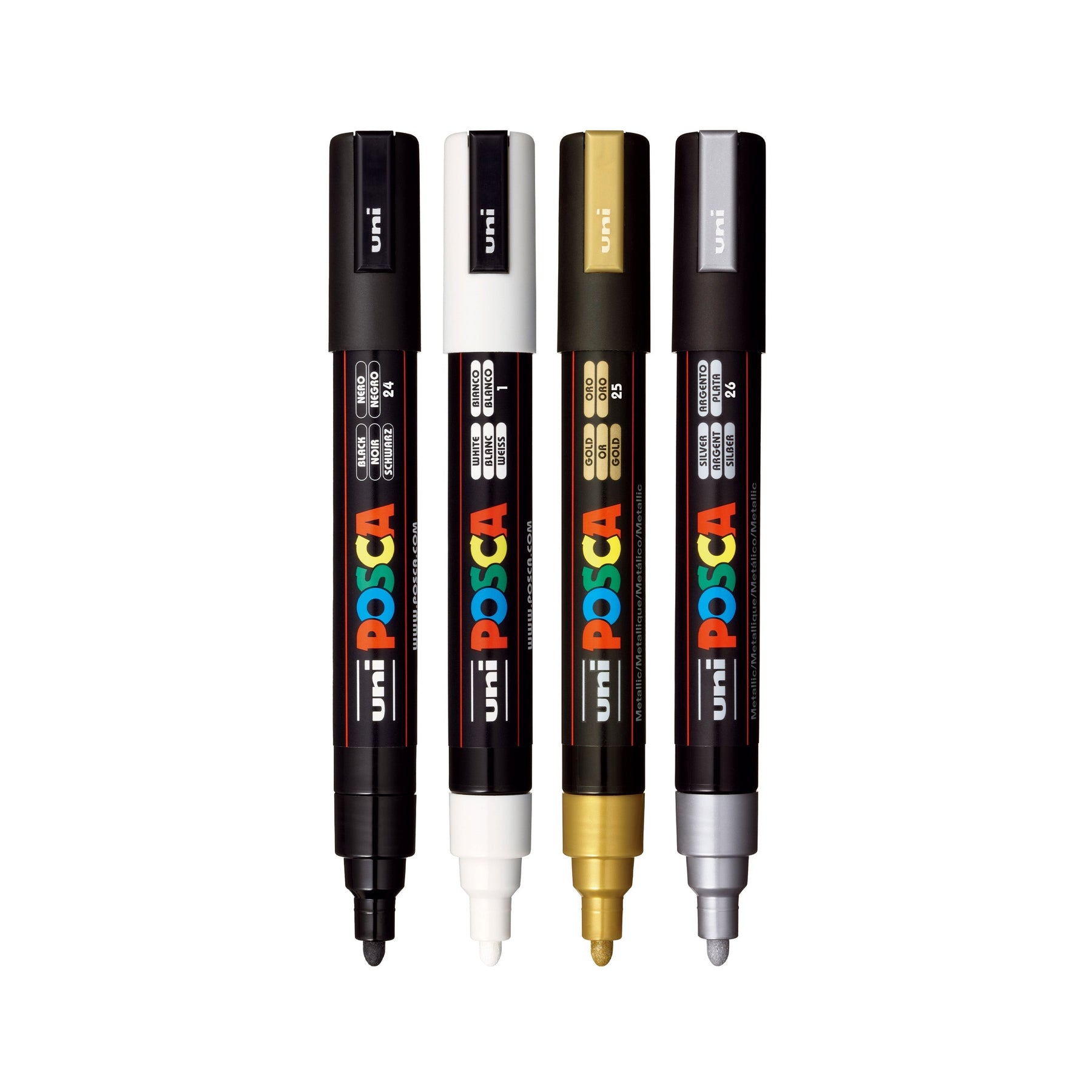 uni® POSCA® PC-5M, Water-Based Paint Markers (4 Pack)