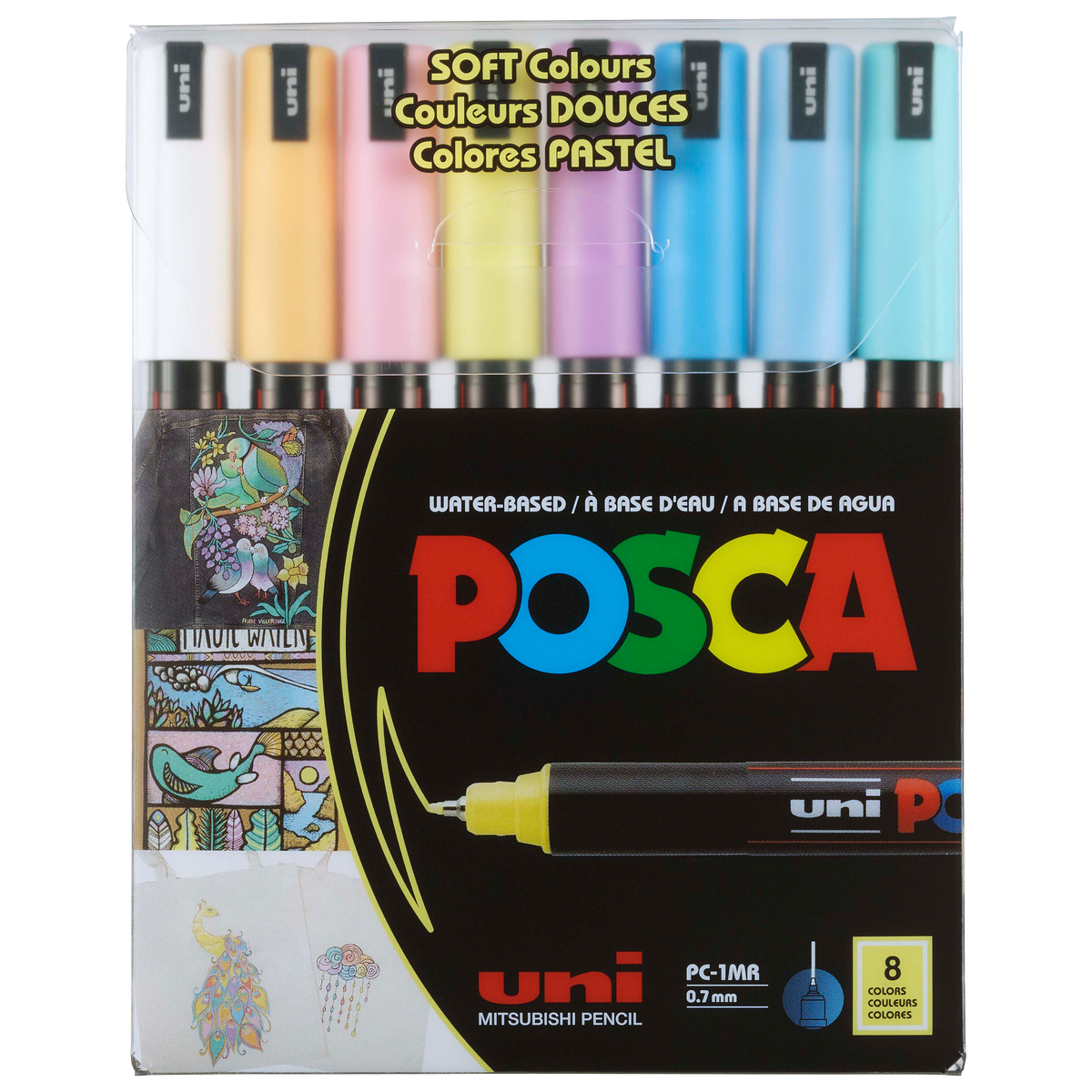 uni® POSCA® PC-1MR,  Soft Colors Water-Based Paint Markers (8 Pack)