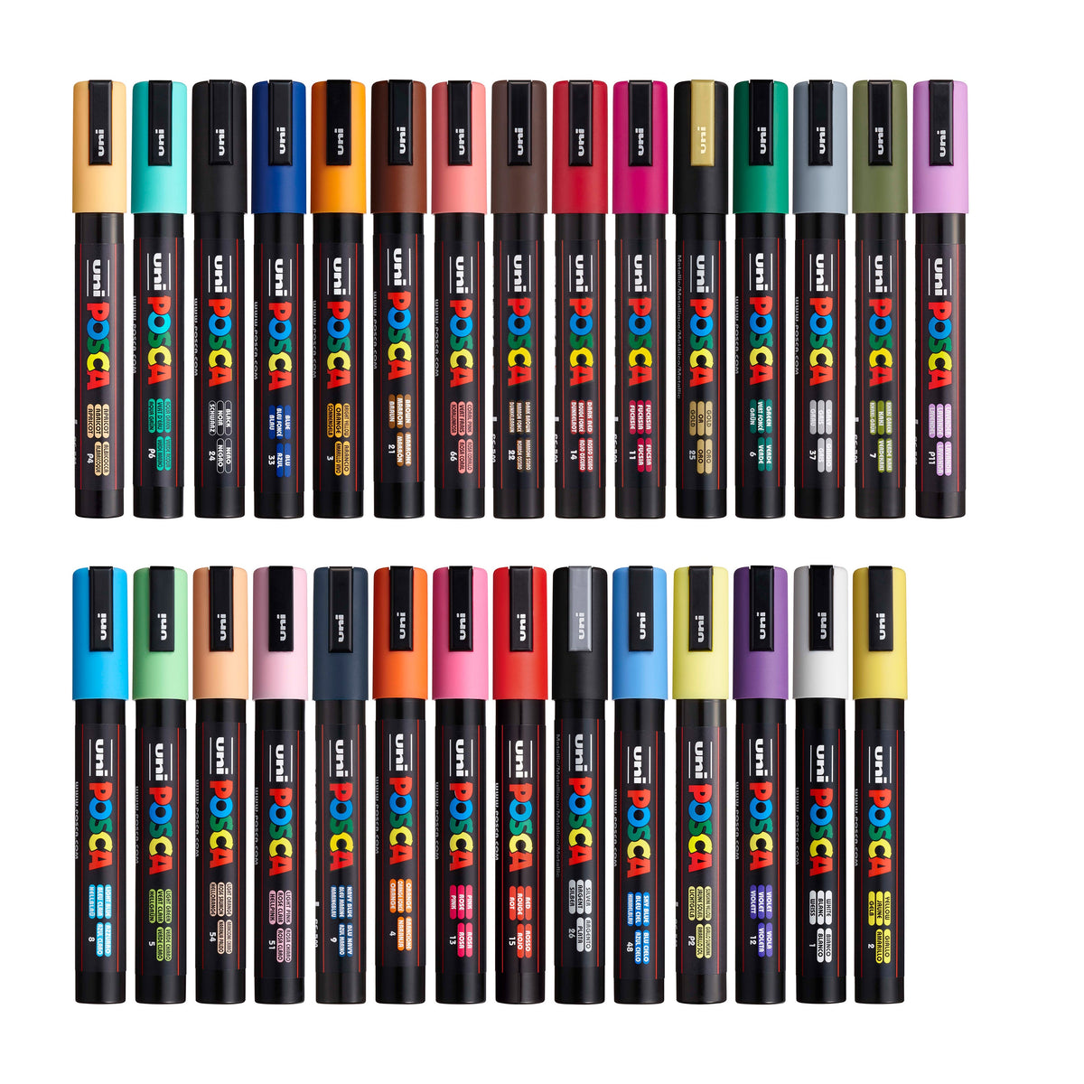 uni® POSCA® PC-5M, Water-Based Paint Markers (29 Pack)