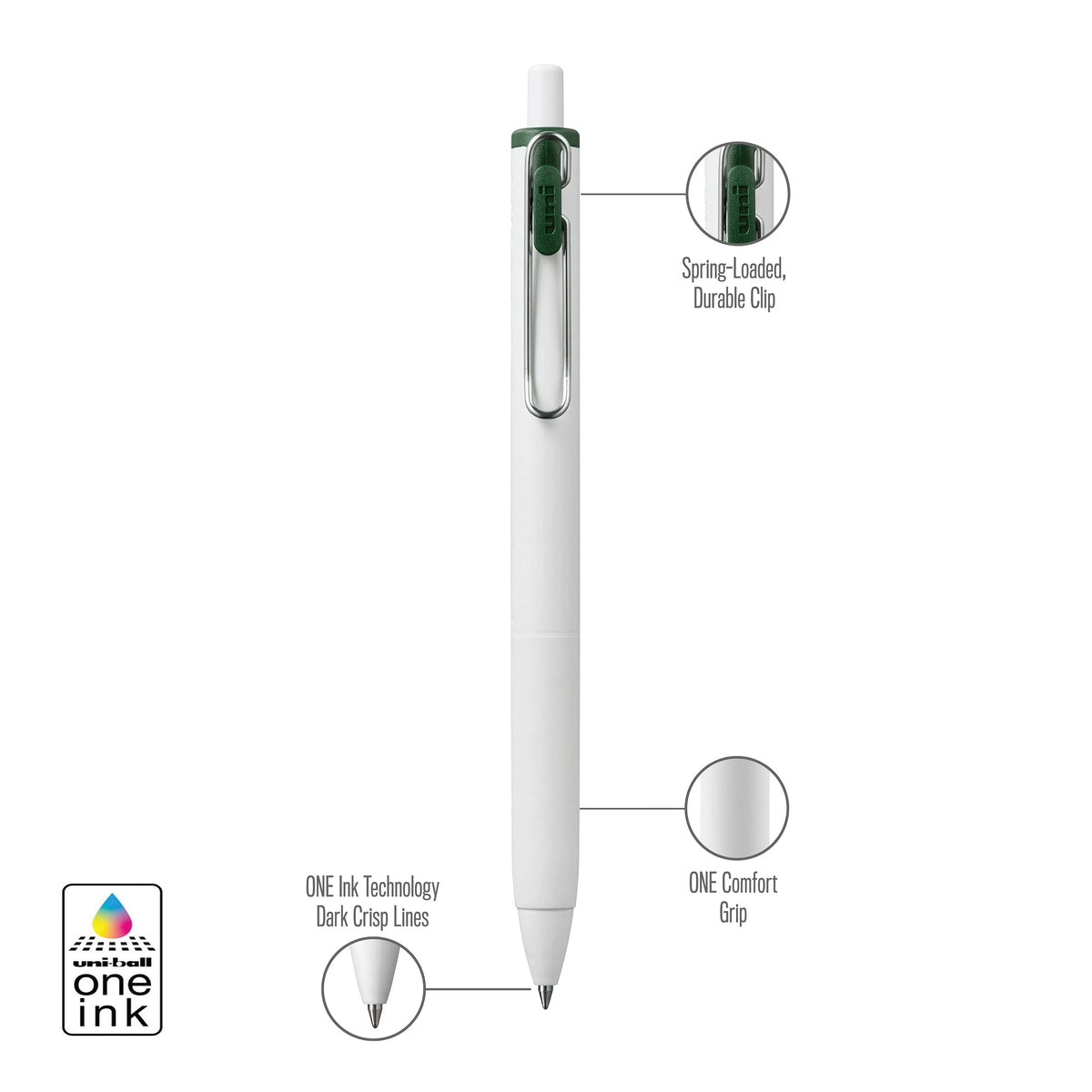 uniball™ ONE, Gel Pen, White Barrel