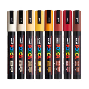 uni® POSCA® PC-5M, Warm Tones Water-Based Paint Markers (8 Pack)