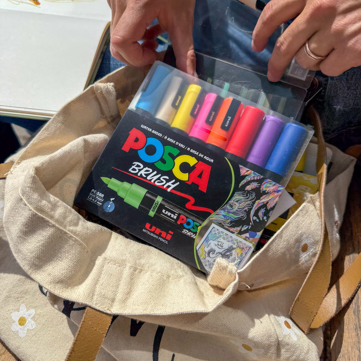 uni® POSCA® PC-5BR, Water-Based Paint Brush Tip Markers (16 Pack)