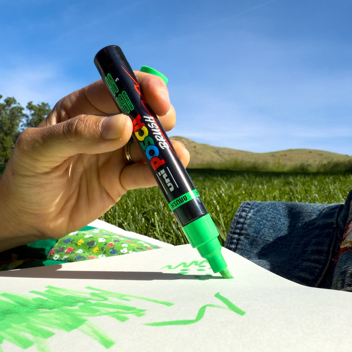 uni® POSCA® PC-5BR, Water-Based Paint Brush Tip Markers (16 Pack)