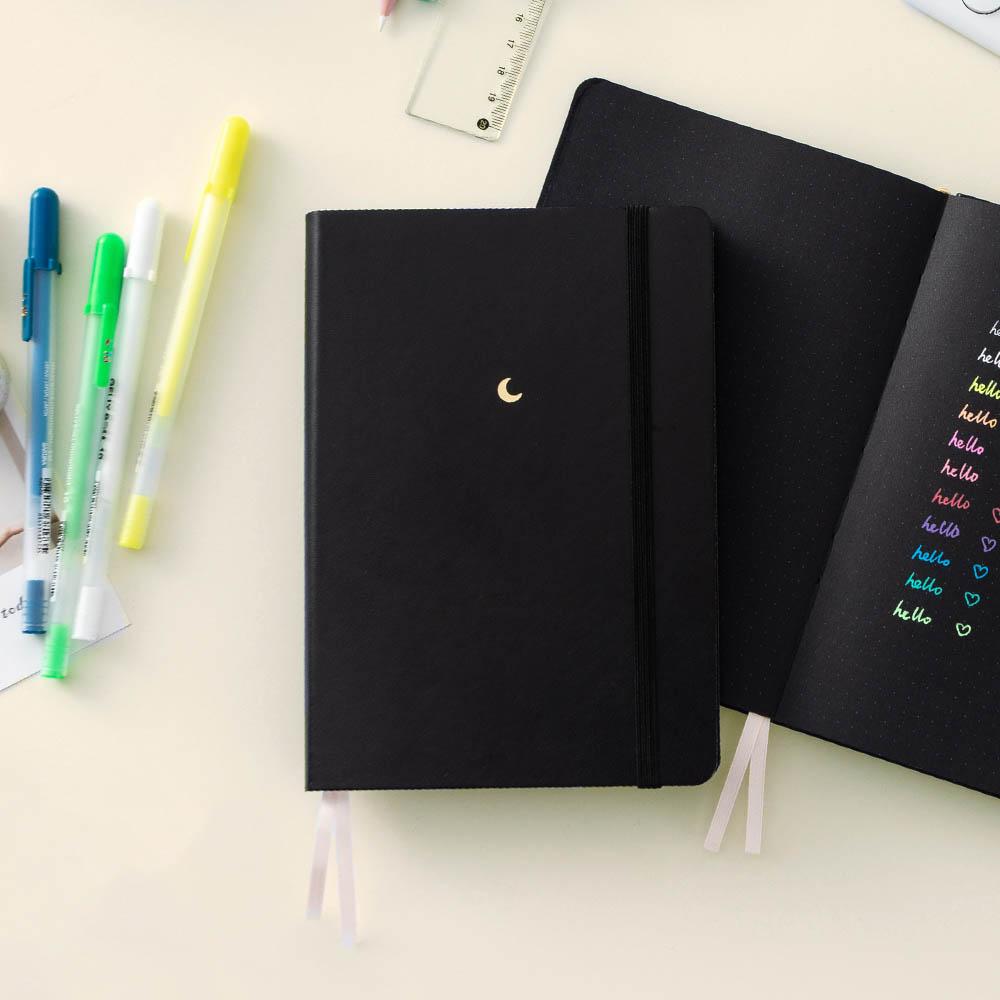 Tsuki 'Midnight Edition' Black Page Bullet Journal ☾