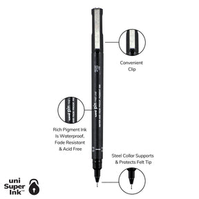 uni® Pin, Fine Line Drawing Pen 0.2 mm