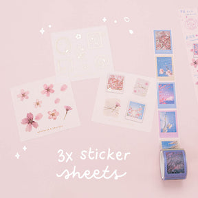 Tsuki ‘Sakura Journey’ Vintage Journal Washi Tape Set ☾