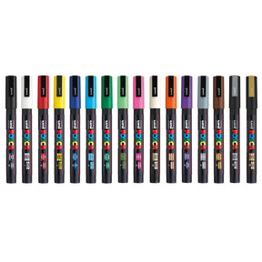 uni® POSCA® PC-3M, Water-Based Paint Markers (16 Pack)