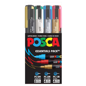 uni® POSCA® Assorted Tip Size, 16 Count, Essentials Pack