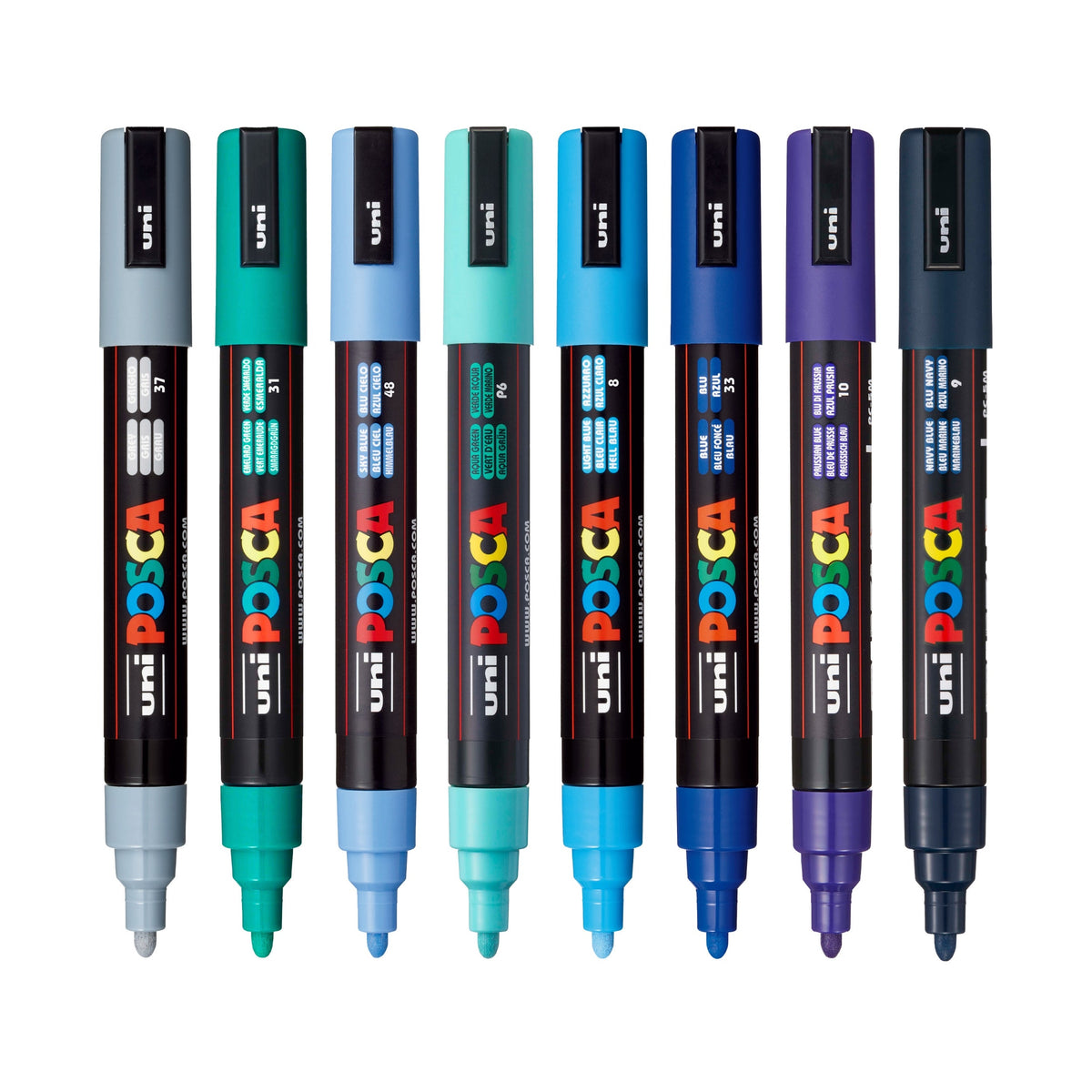uni® POSCA® PC-5M, Cooltone Water-Based Paint Markers (8 Pack)