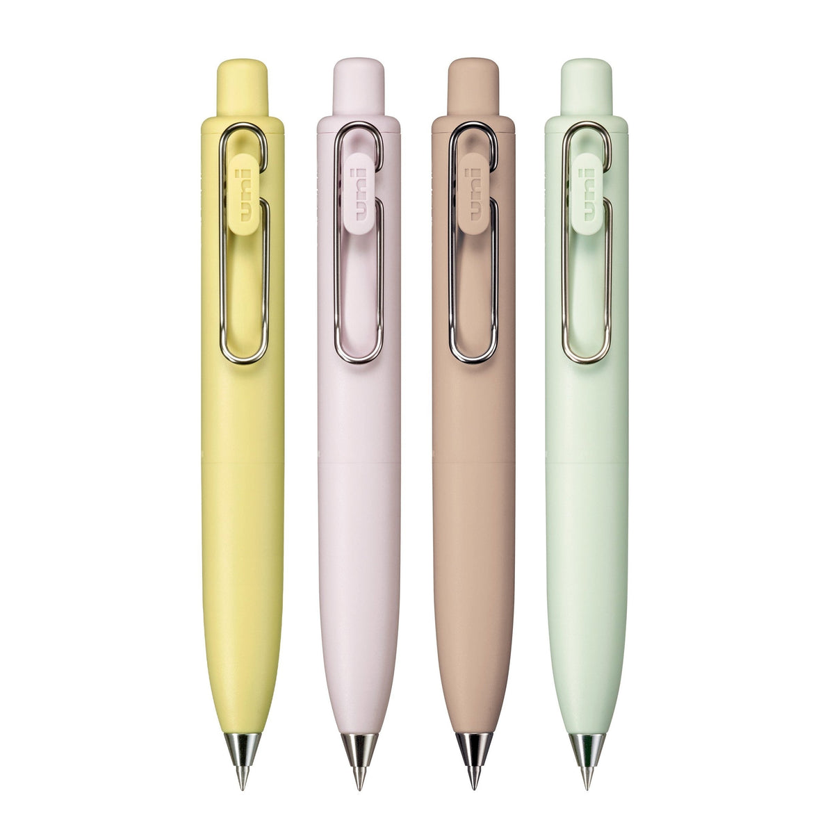uniball™ One P Retractable Gel Pens, Peach, Banana, Coffee, and Mint Colors