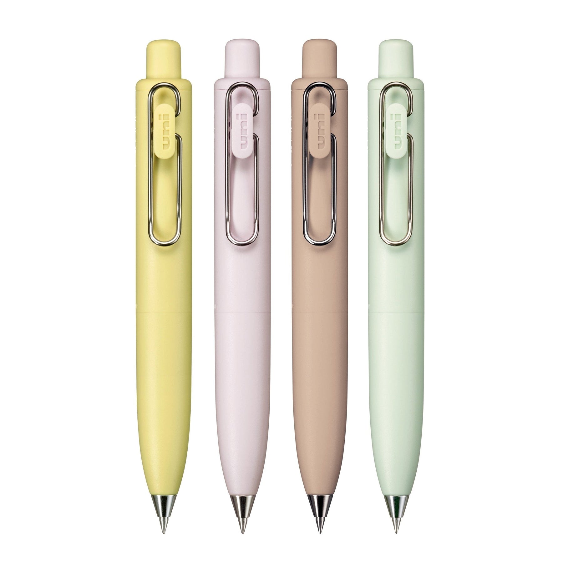 uniball™ One P Retractable Gel Pens, Peach, Banana, Coffee, and Mint Colors