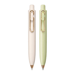 uniball™ One P Retractable Gel Pens, Yogurt and La France Colors with Gold Clips
