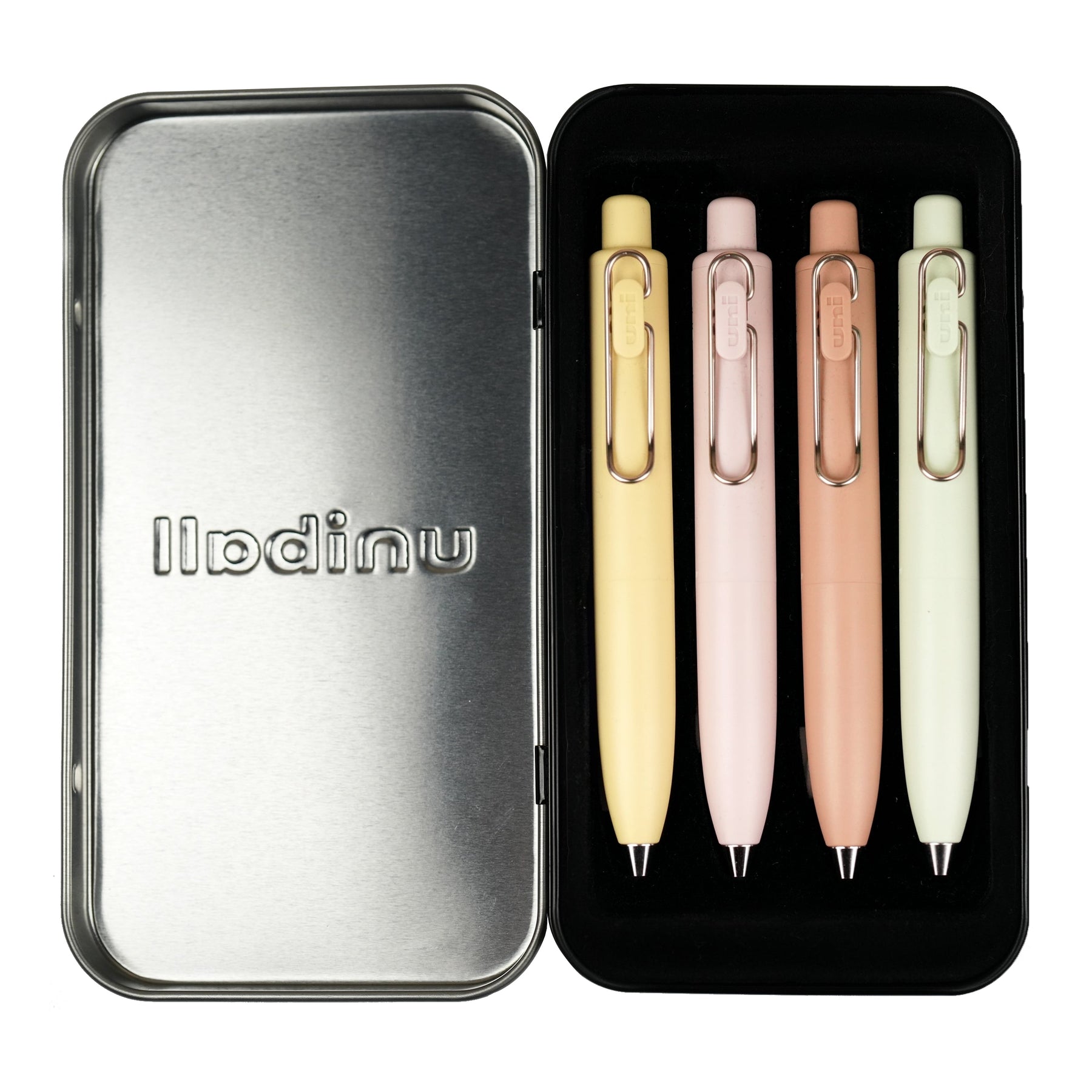 uniball™ One P Retractable Gel Pens, Banana, Peach, Mint and Coffee Colors with Exclusive Tin