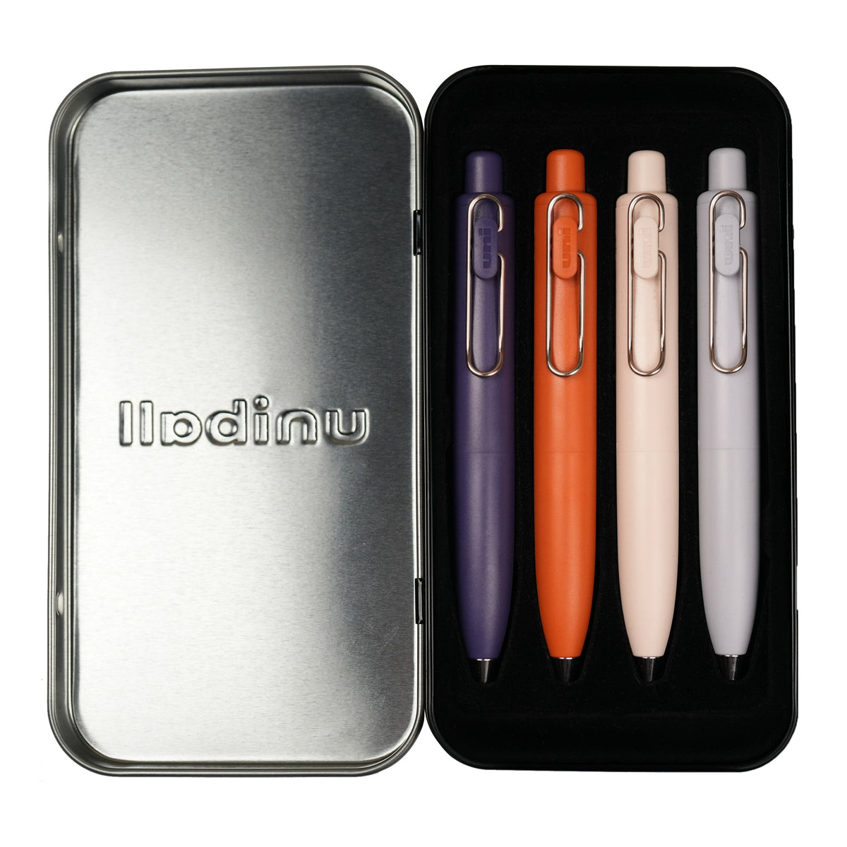 uniball™ One P Retractable Gel Pens, Mandarin Orange, Yogurt, Grape, and Soda Colors with Exclusive Tin