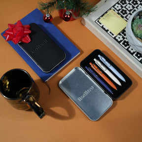 uniball™ One P Retractable Gel Pens, Mandarin Orange, Yogurt, Grape, and Soda Colors with Exclusive Tin