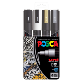 uni® POSCA® PC-5M, Water-Based Paint Markers (4 Pack)