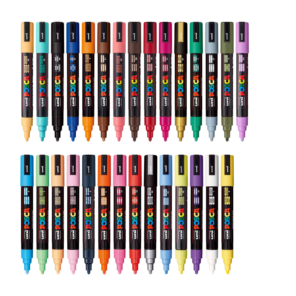 uni® POSCA® PC-5M, Water-Based Paint Markers (29 Pack)